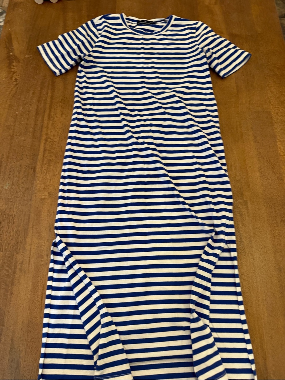 Pomander Place Blue and White Striped Crewneck Tee
